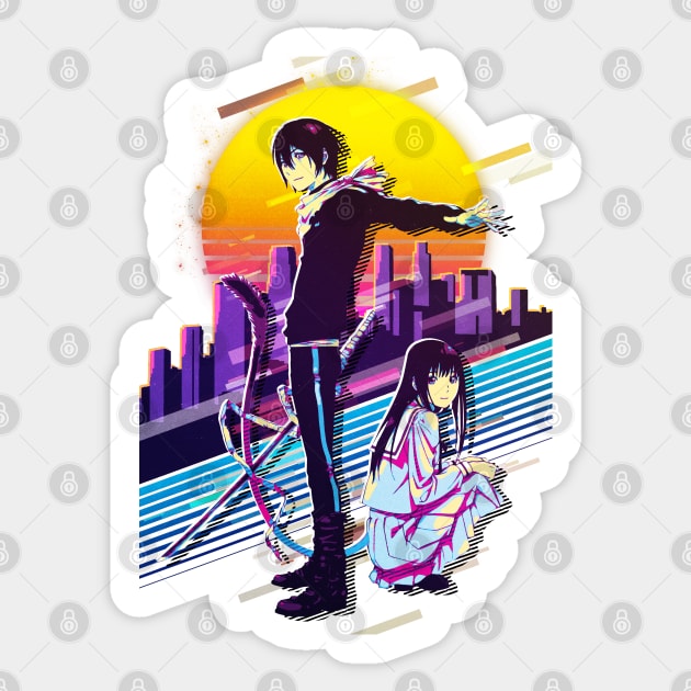 Noragami - Yato and Hiyori Iki Sticker by 80sRetro